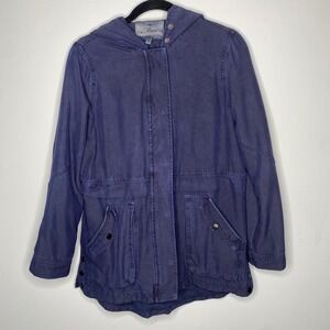 Mavi Mens Anorak Jacket Hooded Navy Blue Utility Military Style Size M